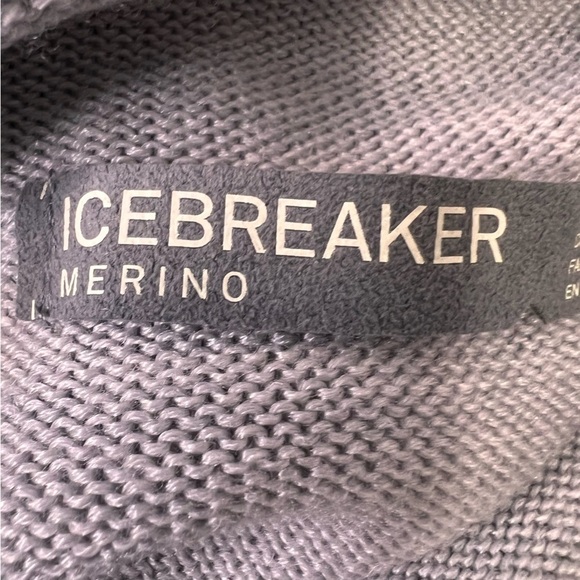 Icebreaker Grey Cowl Neck Wool Blend Long Sleeve Shirt Size Medium - Picture 8 of 11
